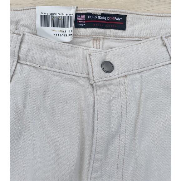 Vintage Y2K Polo Jeans Company Carpenter Style Deadstock Men's Beige 38 x 32 NOS - Picture 3 of 10